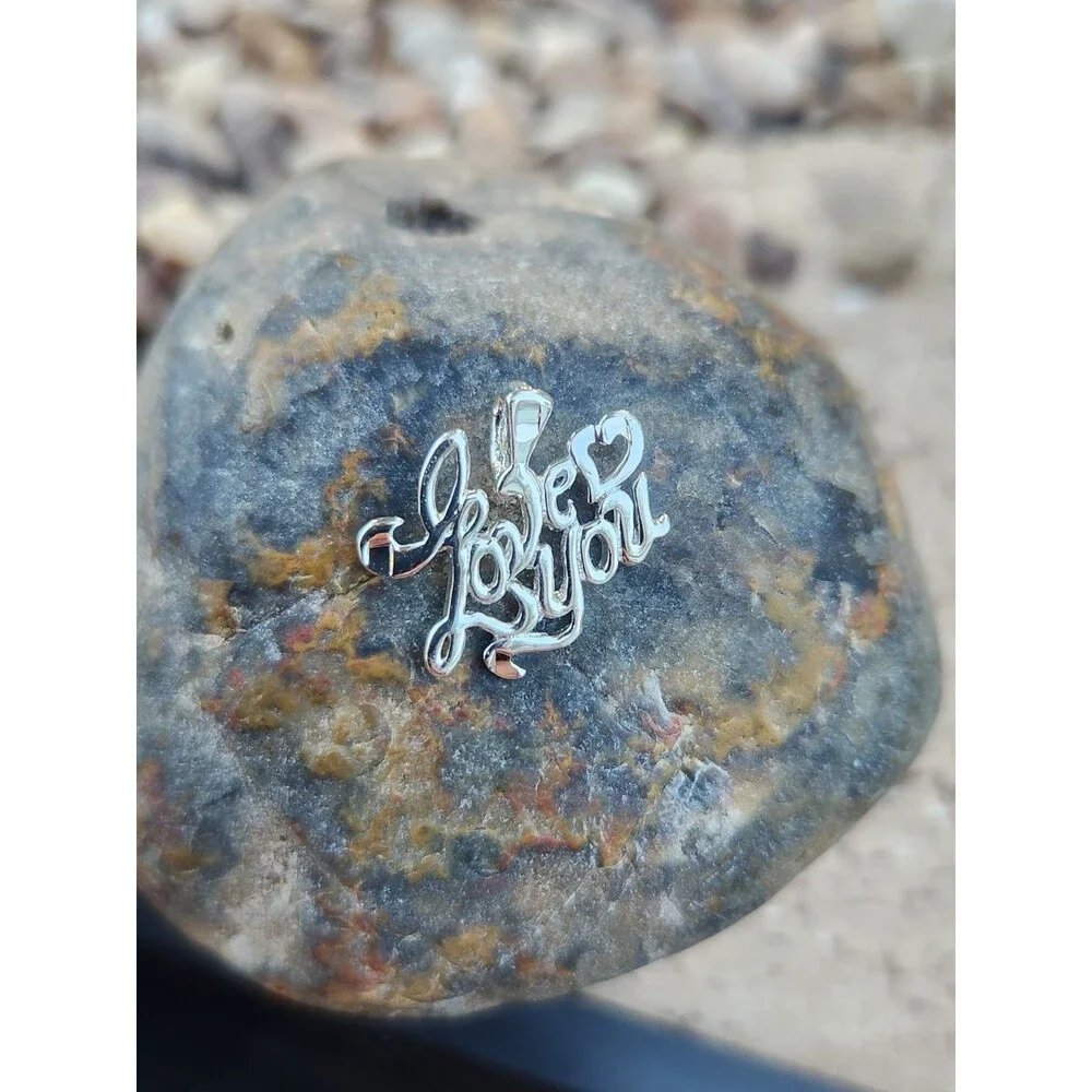 Love You Sterling Silver Pendant. Gift For Her Anniversary Birthday Christmas